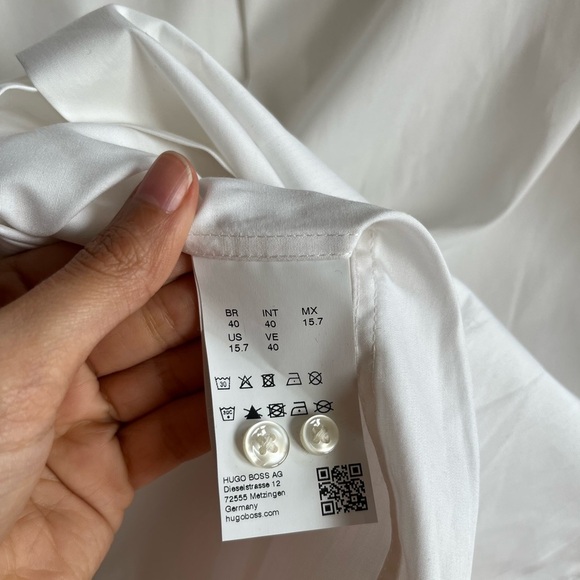 Hugo Boss Classic White Men's button up Shirt - 15.7 US - Picture 7 of 10